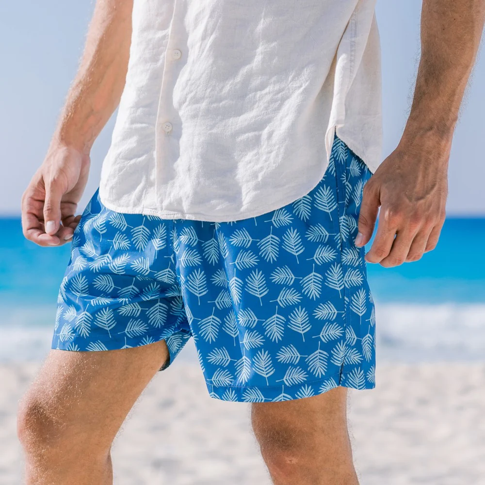 Men summer swimwear Tropical leaves - Image 4