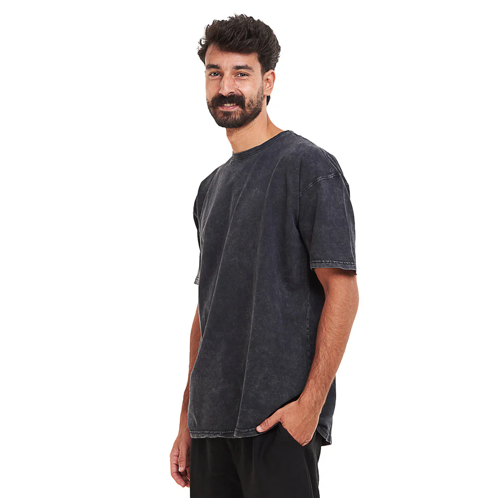 Oversized T-shirt Black Acid Washed - Image 2