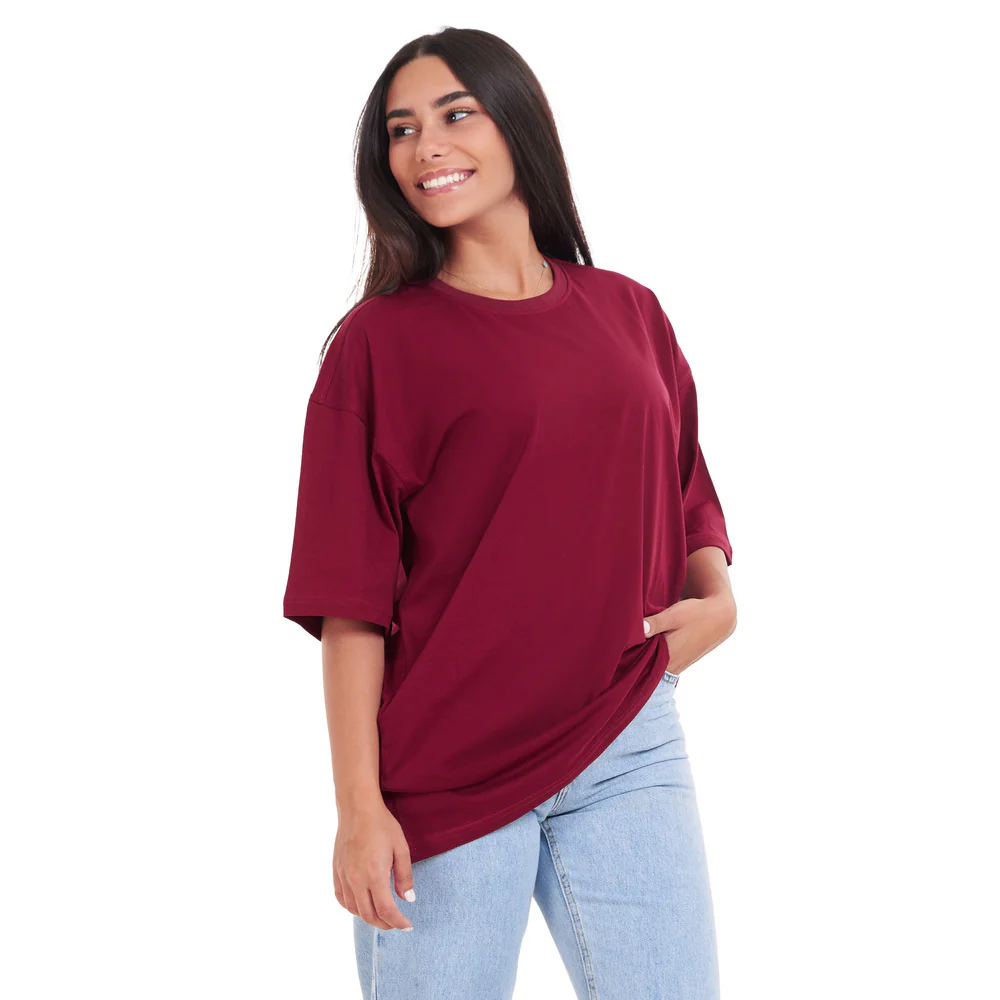 Oversized T-shirt Dark Red - Image 3