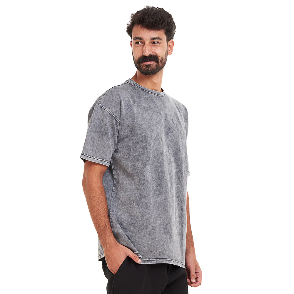Oversized T-shirt Grey Acid Washed - Image 2