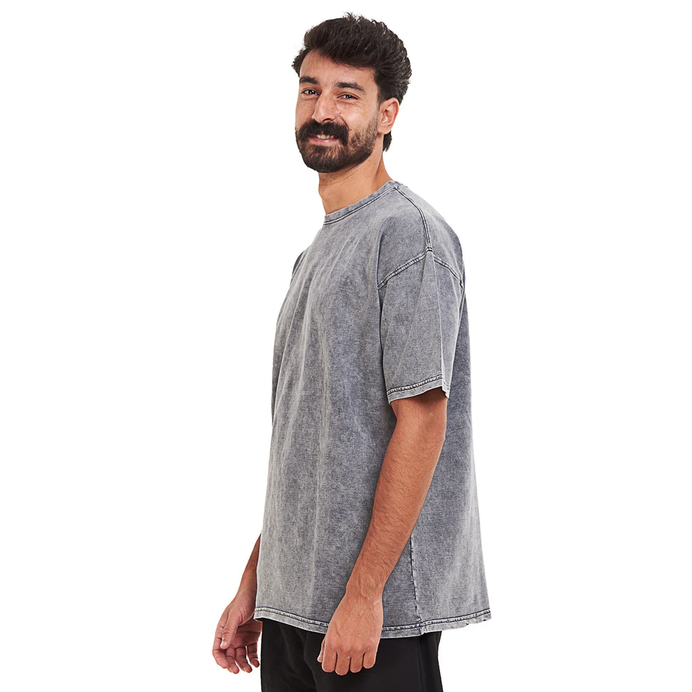 Oversized T-shirt Grey Acid Washed - Image 3