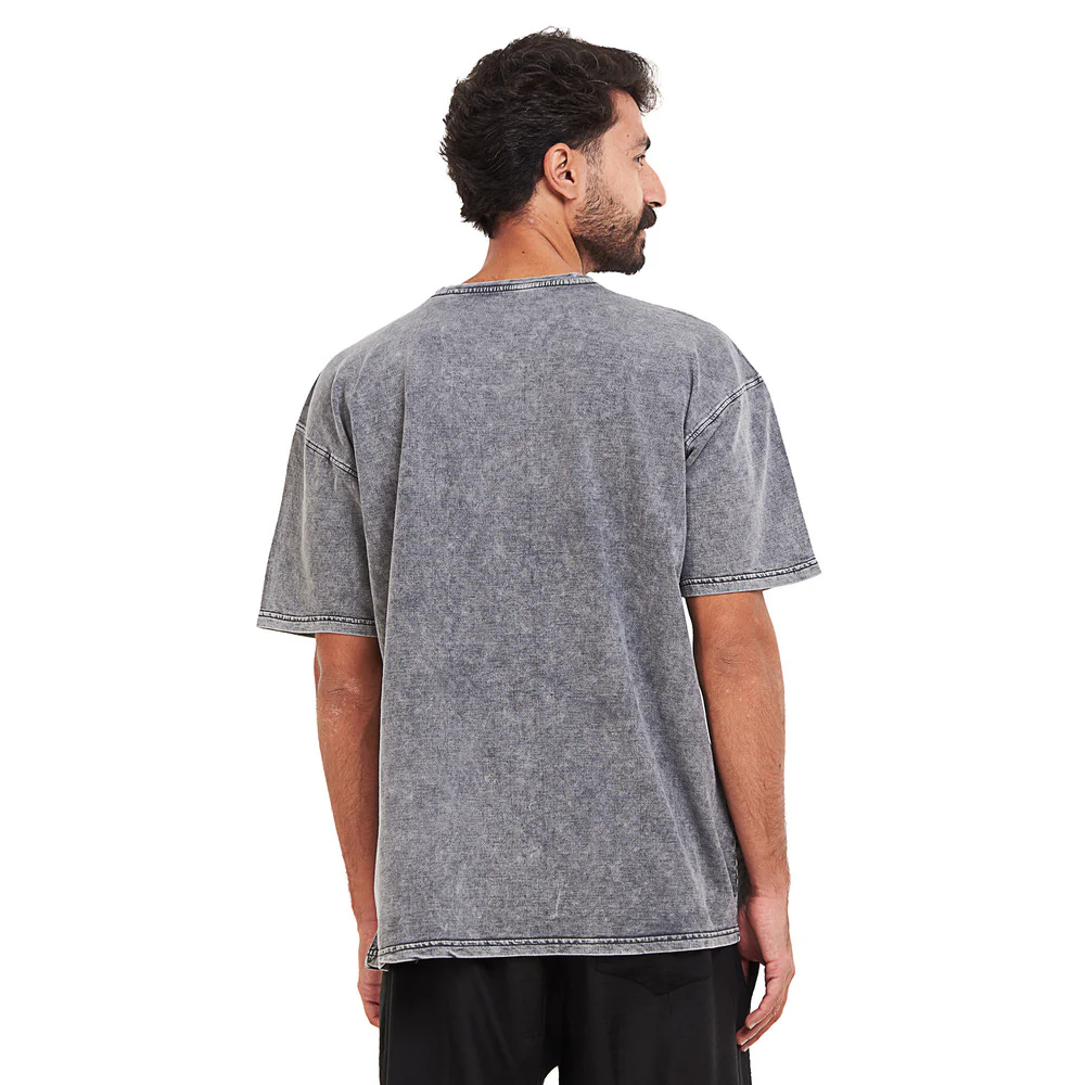 Oversized T-shirt Grey Acid Washed - Image 4