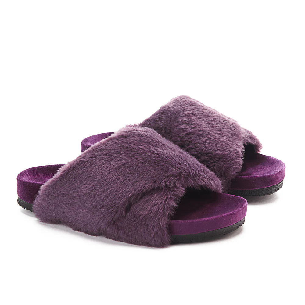Snuggs Fuzzy crossover Slipper Purple - Image 3