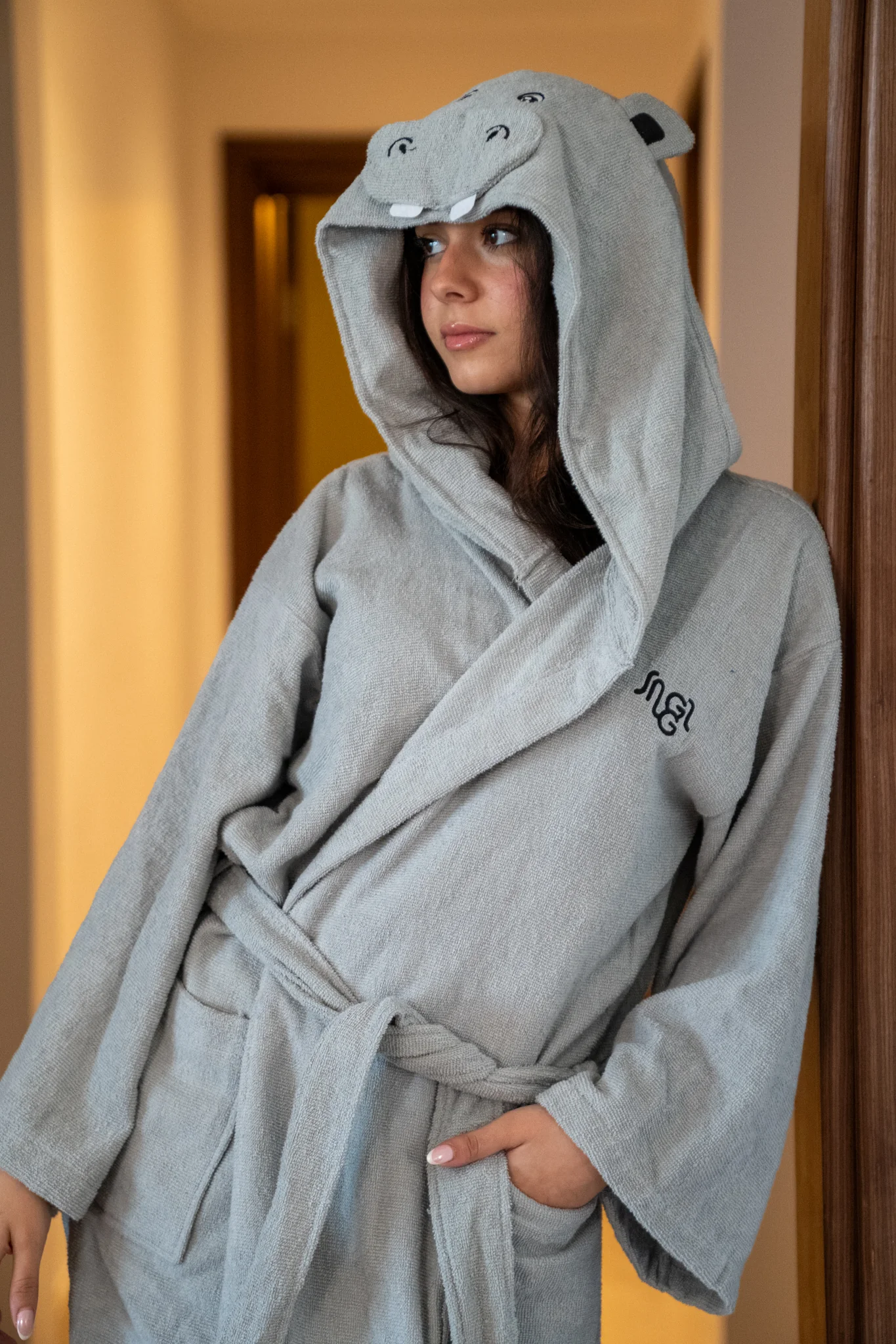 Snuggs Animal Bathrobe Hippo - Image 3