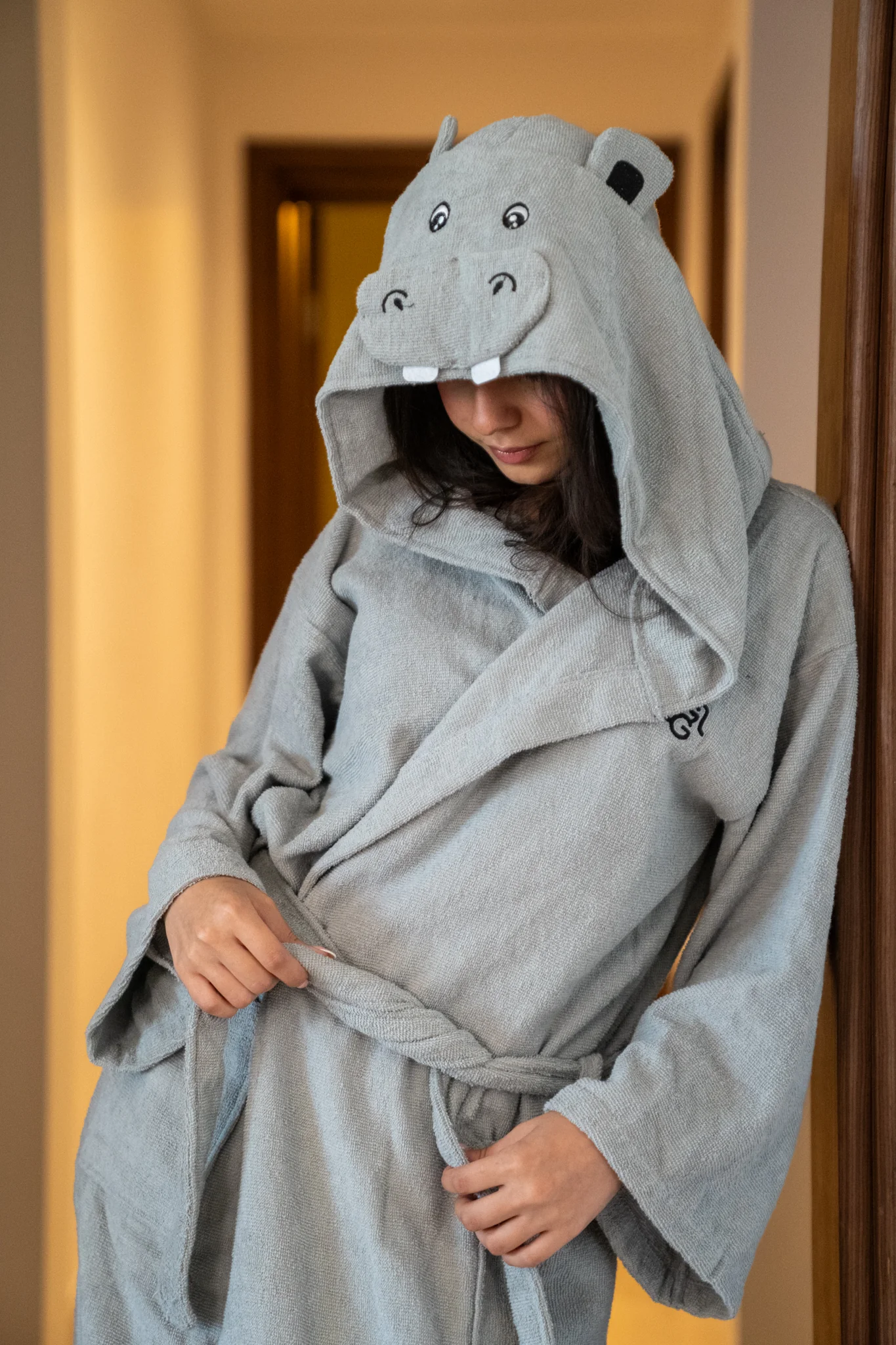 Snuggs Animal Bathrobe Hippo - Image 4