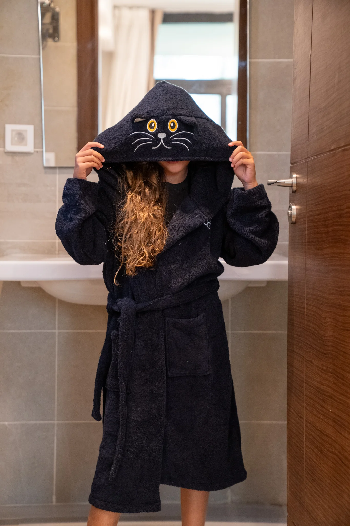 Snuggs Animal kids Bathrobe Cat - Image 2