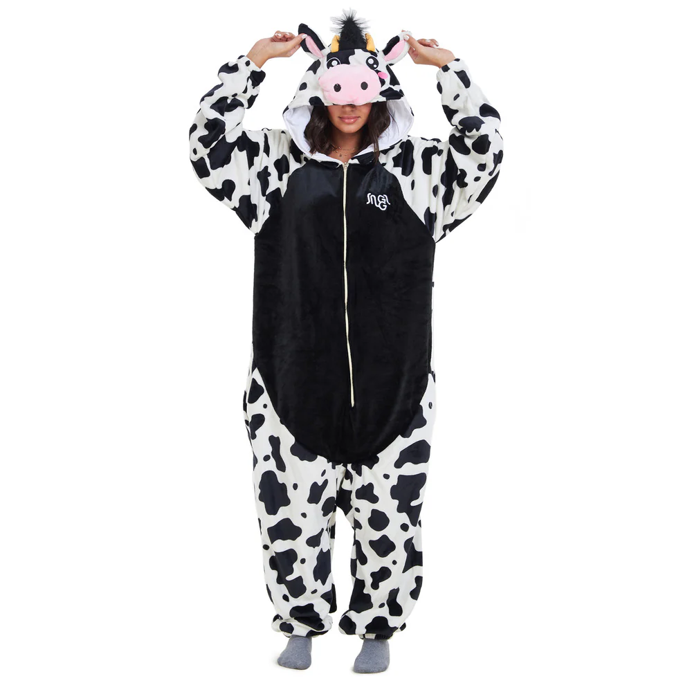Snuggs Blanket Animal Onesie Black Cow - Image 2
