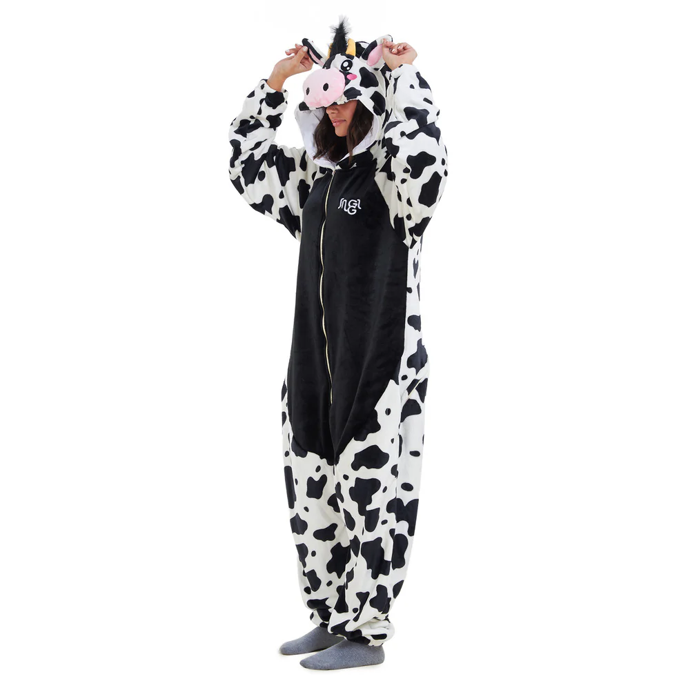 Snuggs Blanket Animal Onesie Black Cow - Image 3
