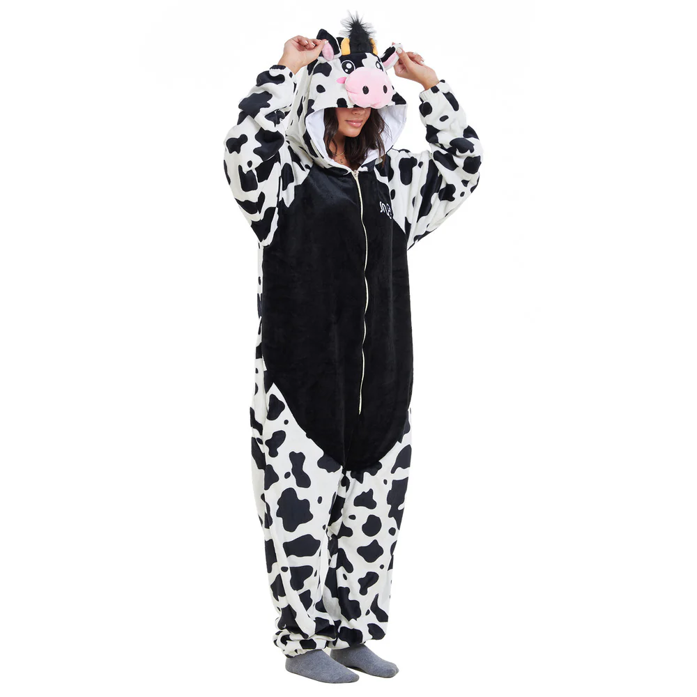 Snuggs Blanket Animal Onesie Black Cow - Image 4