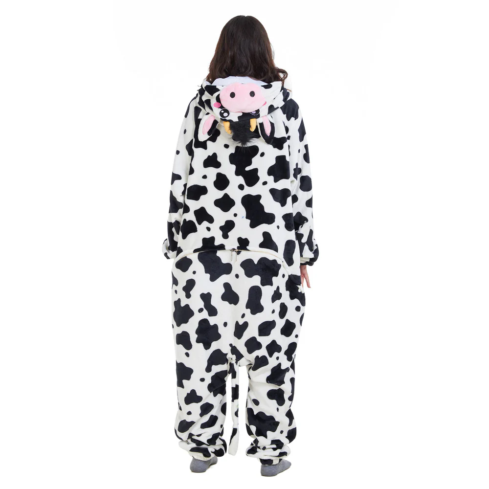 Snuggs Blanket Animal Onesie Black Cow - Image 5