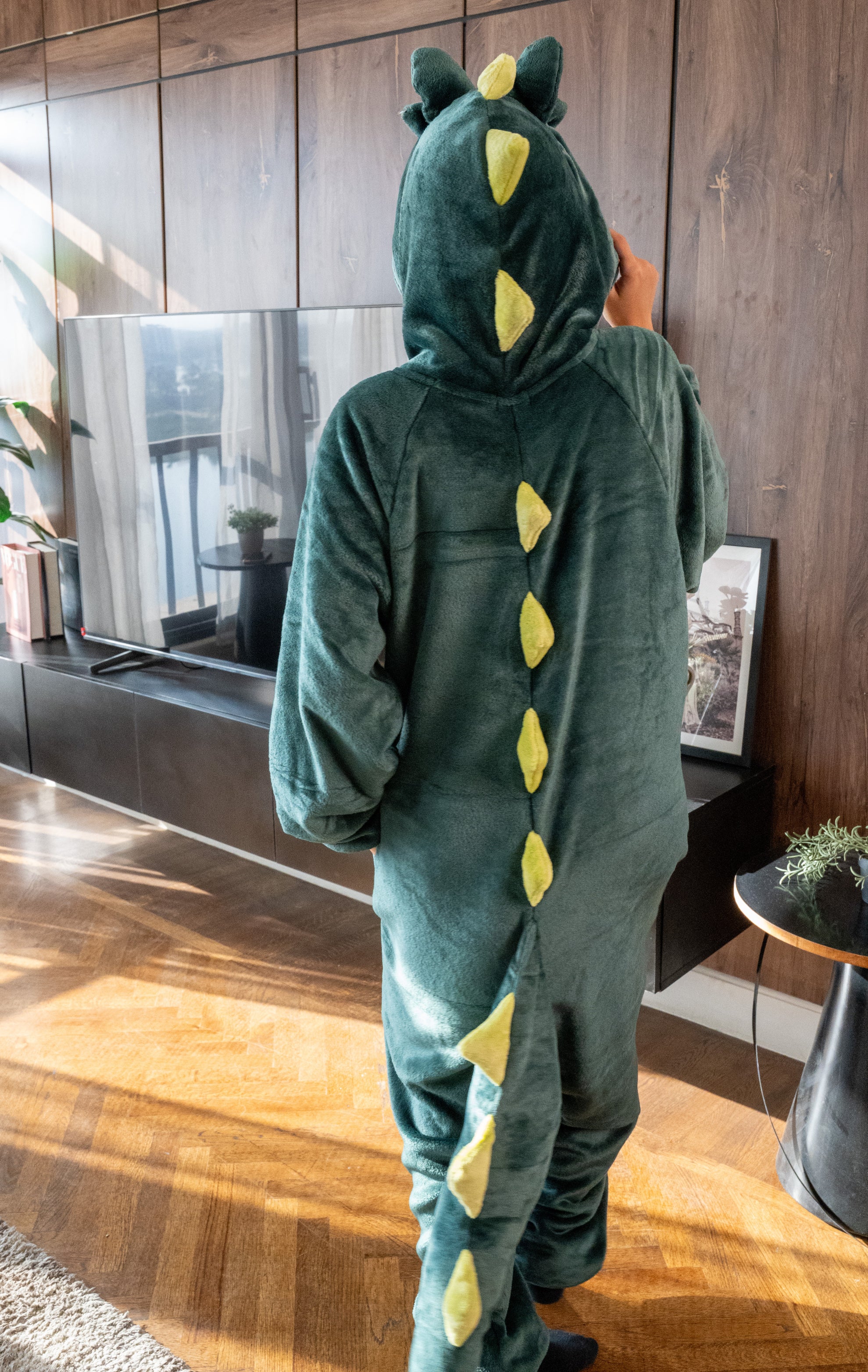 Snuggs Blanket Animal Onesie Dinosaur neon green - Image 4