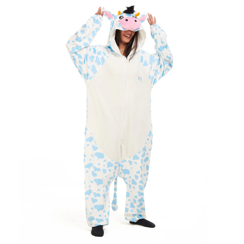 Snuggs Blanket Animal Onesie Light blue Cow - Image 2