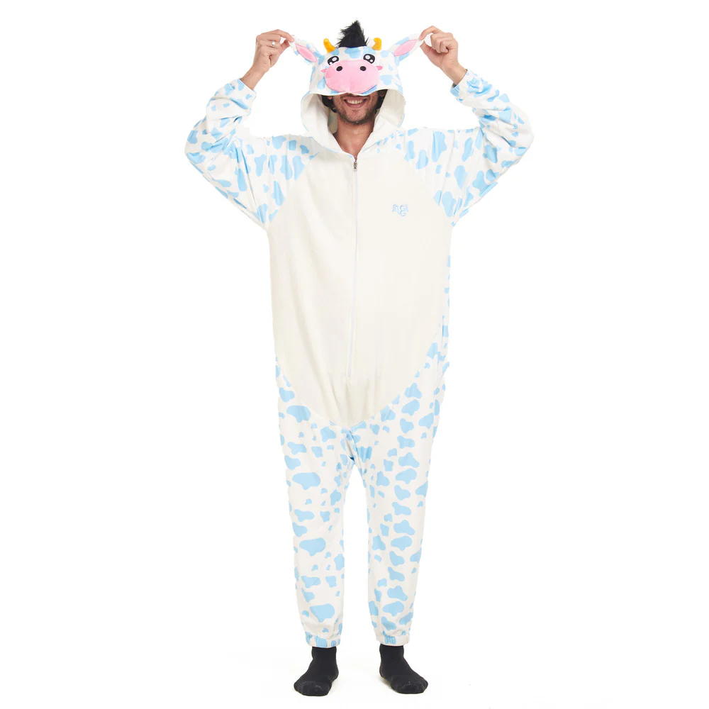 Snuggs Blanket Animal Onesie Light blue Cow - Image 3