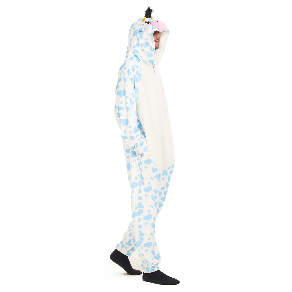 Snuggs Blanket Animal Onesie Light blue Cow - Image 4