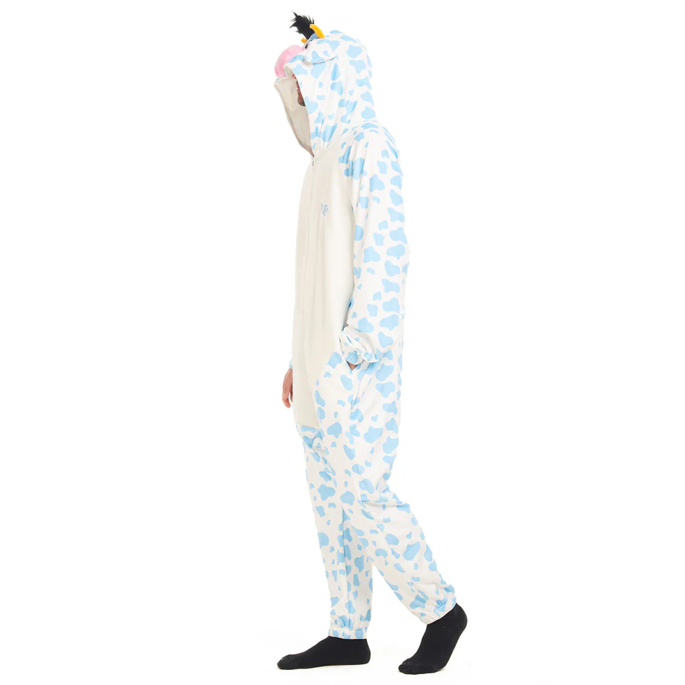 Snuggs Blanket Animal Onesie Light blue Cow - Image 6