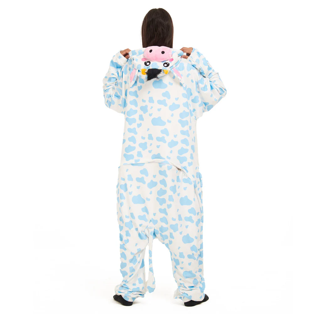 Snuggs Blanket Animal Onesie Light blue Cow - Image 7