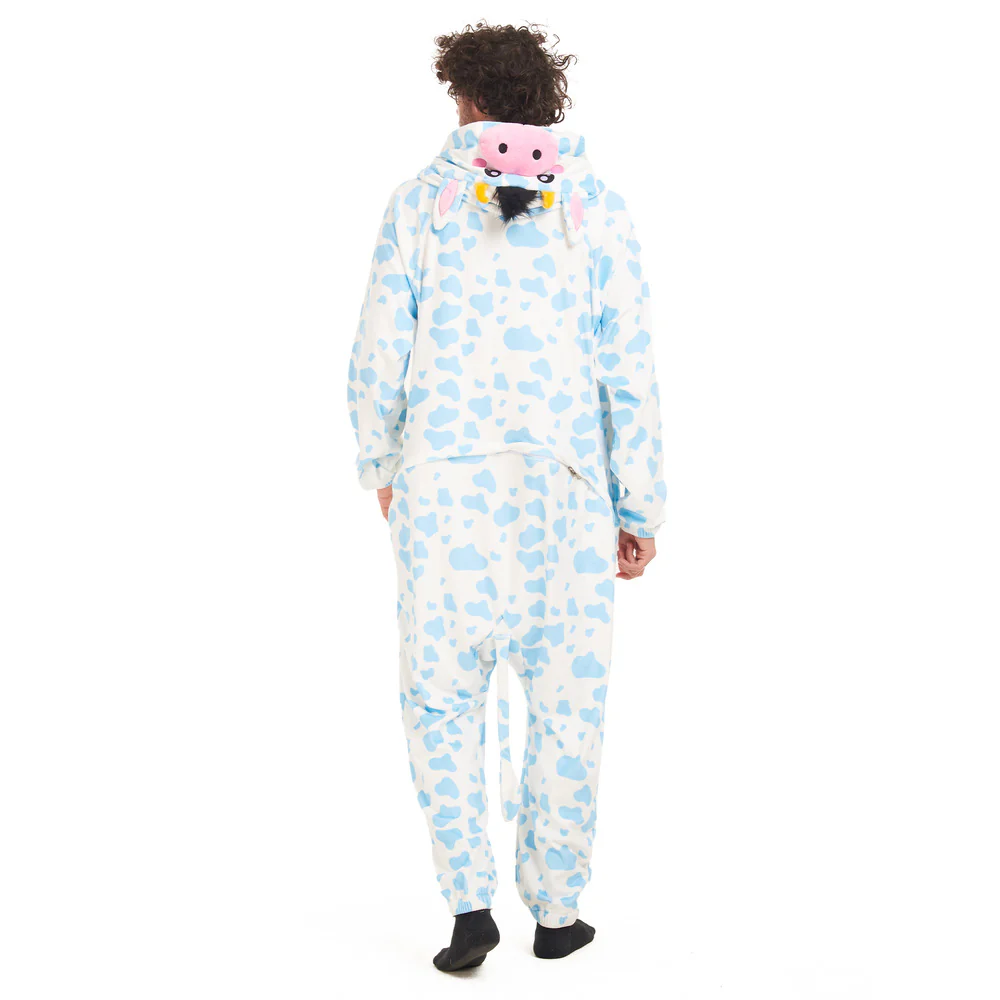 Snuggs Blanket Animal Onesie Light blue Cow - Image 8