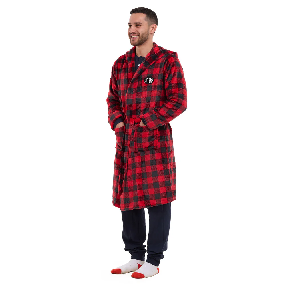Snuggs Blanket Robe Red Checkered - Image 3