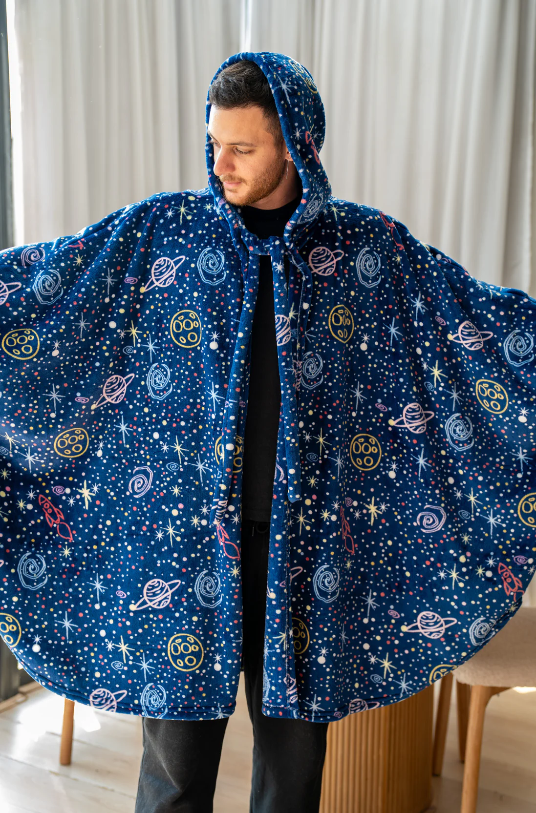 Snuggs The Cloak Blanket Dark Blue Space - Image 3
