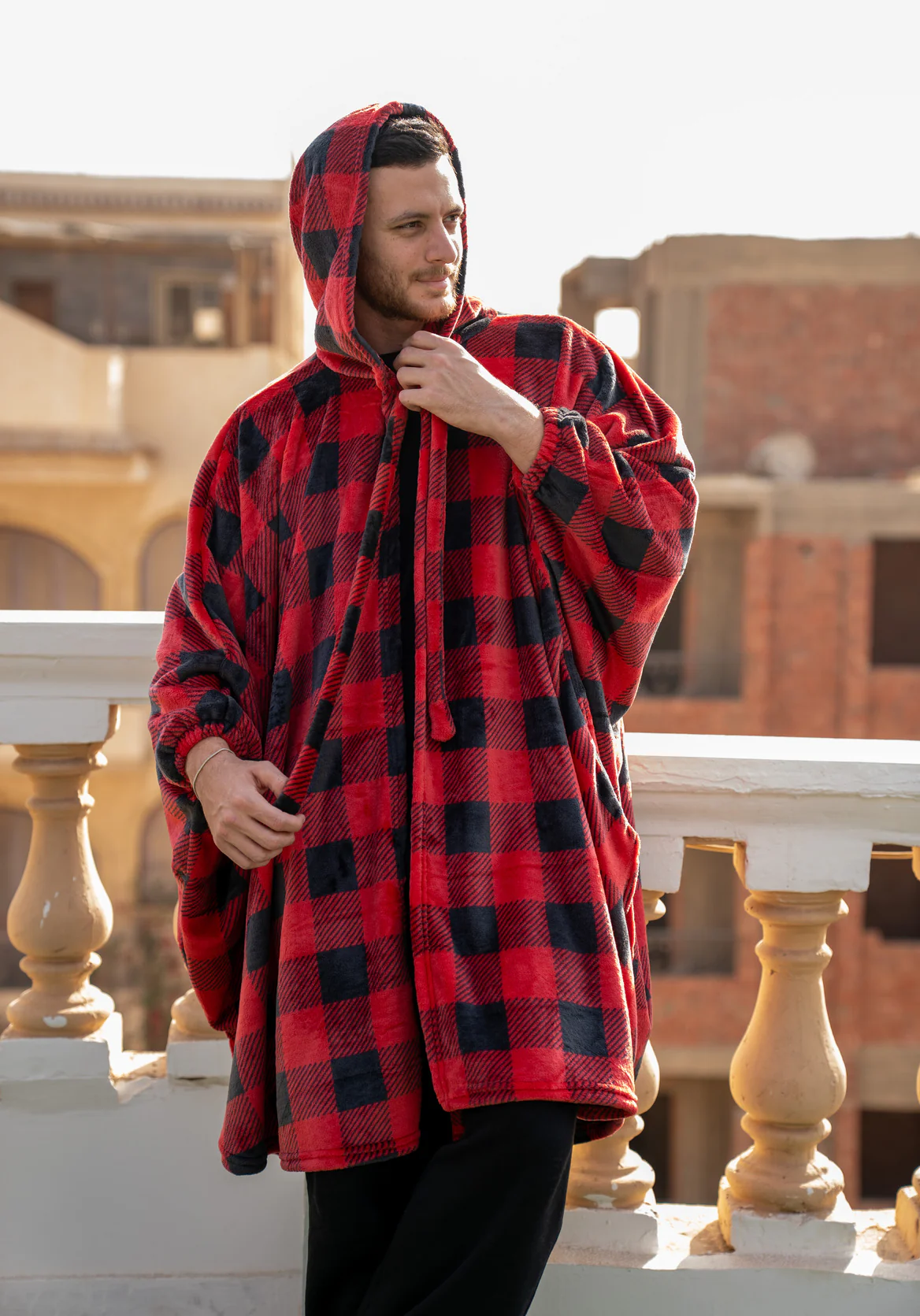 Snuggs The Cloak Blanket Red Checkered - Image 2