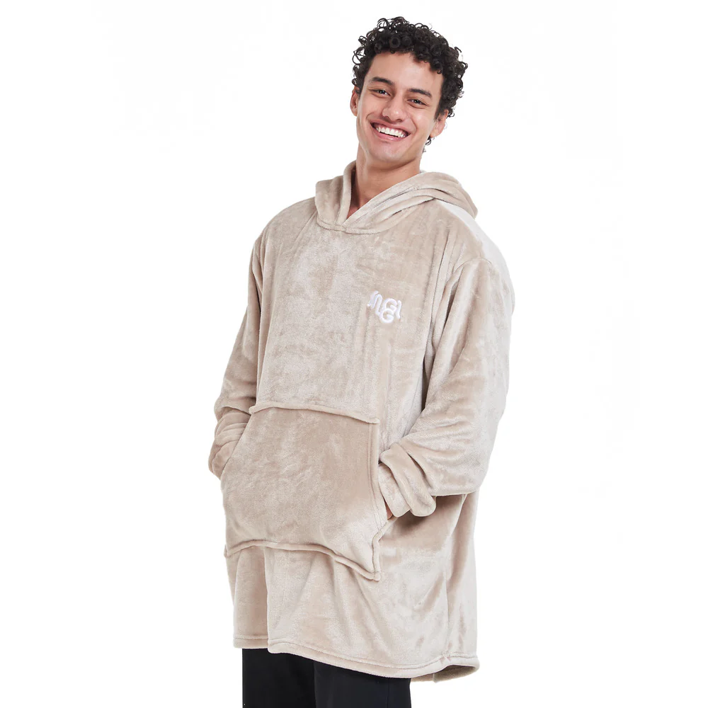 Snuggs Blanket Hoodie Beige - Image 3
