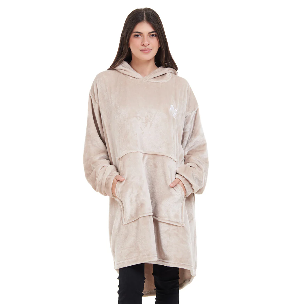 Snuggs Blanket Hoodie Beige - Image 4