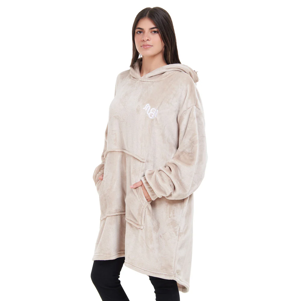 Snuggs Blanket Hoodie Beige - Image 5
