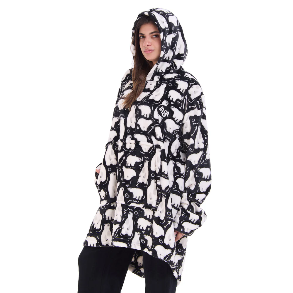 Snuggs Blanket Hoodie Black Polar Bear - Image 2