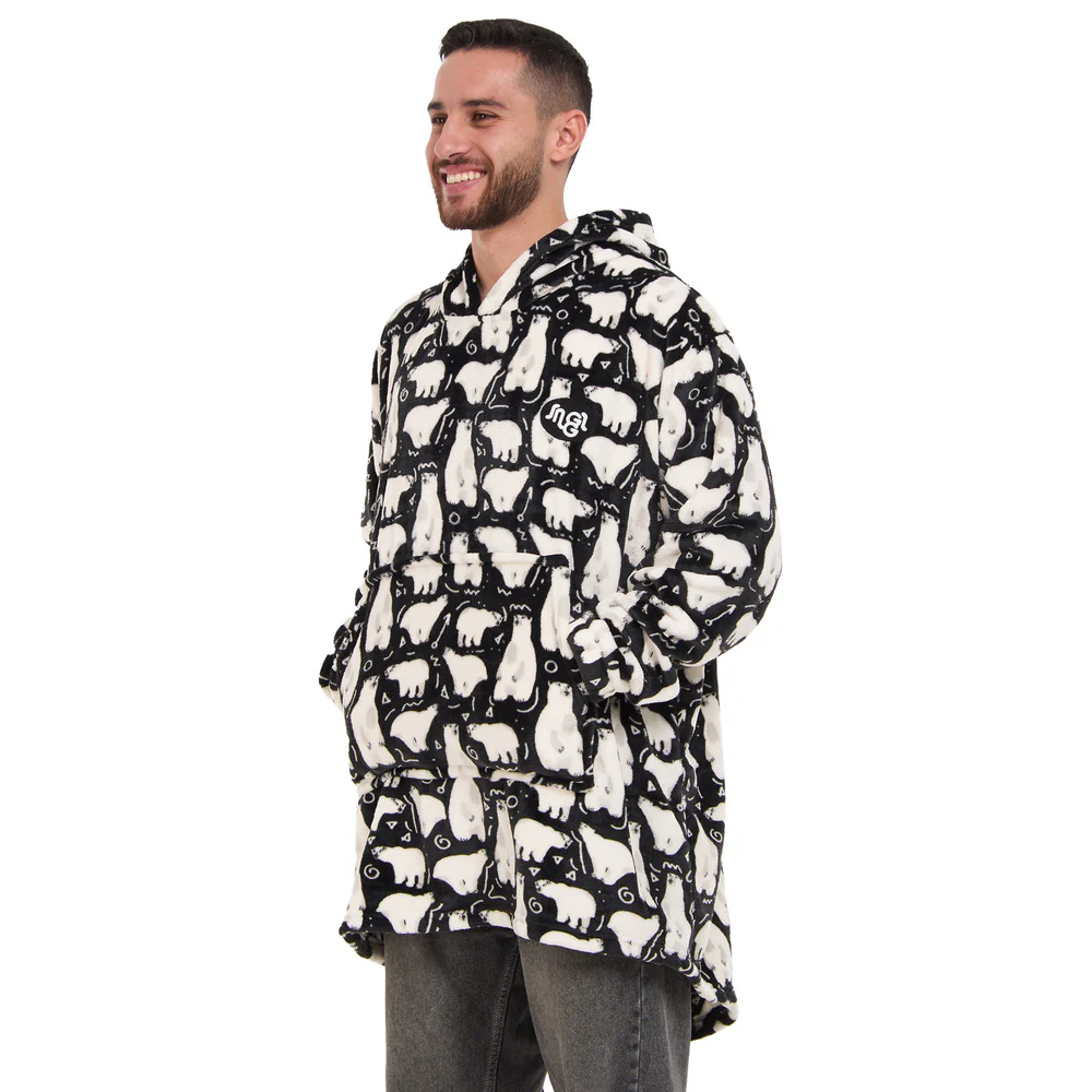 Snuggs Blanket Hoodie Black Polar Bear - Image 5