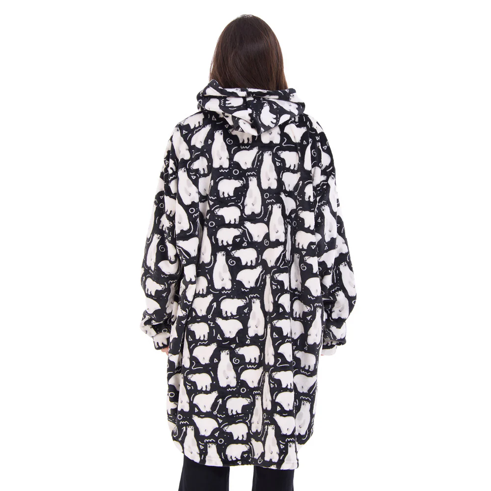 Snuggs Blanket Hoodie Black Polar Bear - Image 7