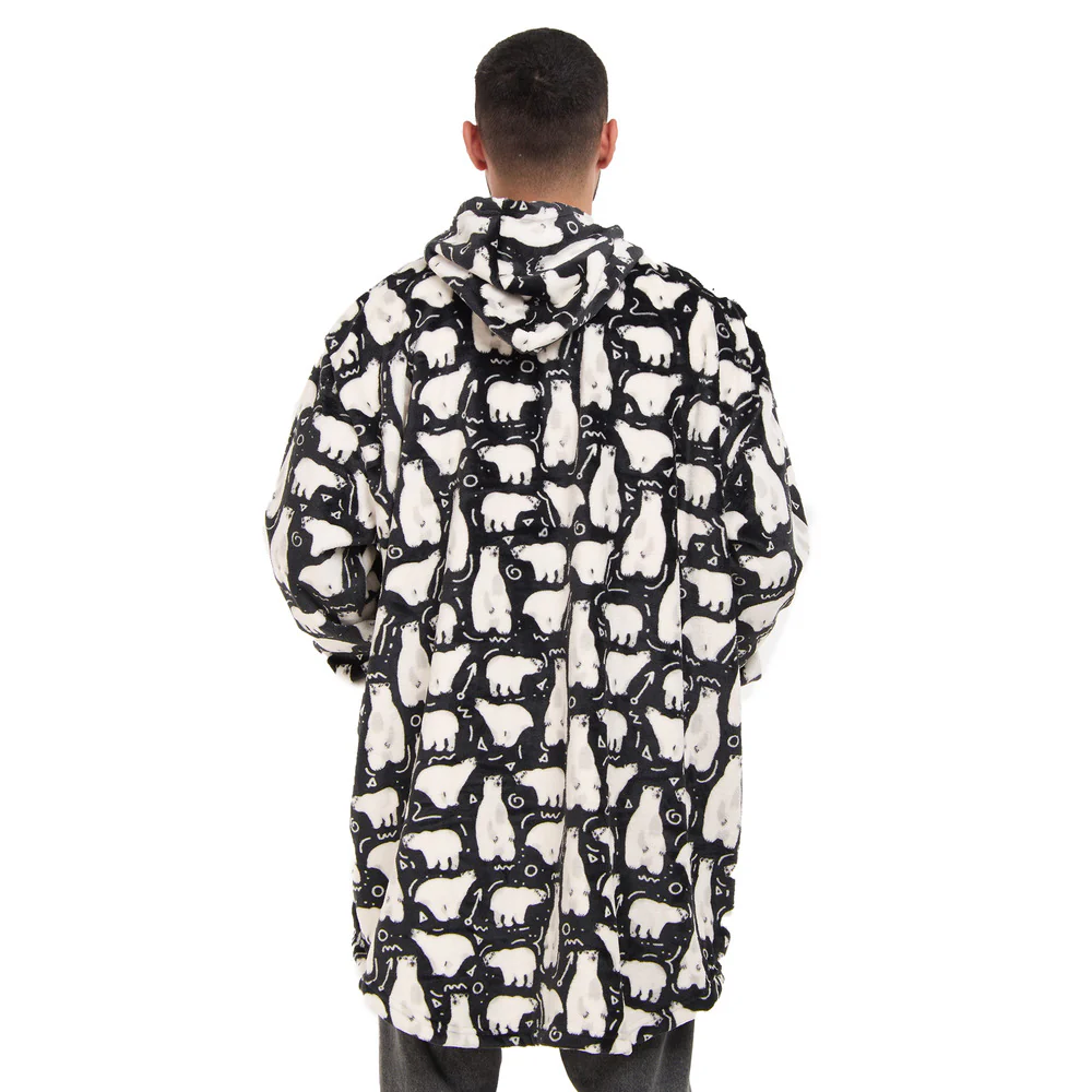 Snuggs Blanket Hoodie Black Polar Bear - Image 8