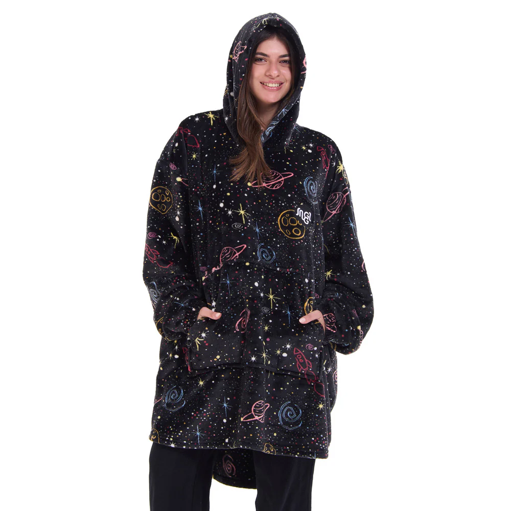 Snuggs Blanket Hoodie Black Space - Image 2
