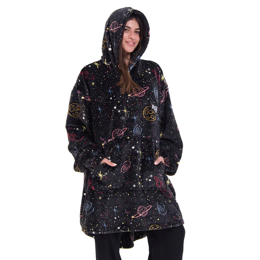 Snuggs Blanket Hoodie Black Space - Image 3