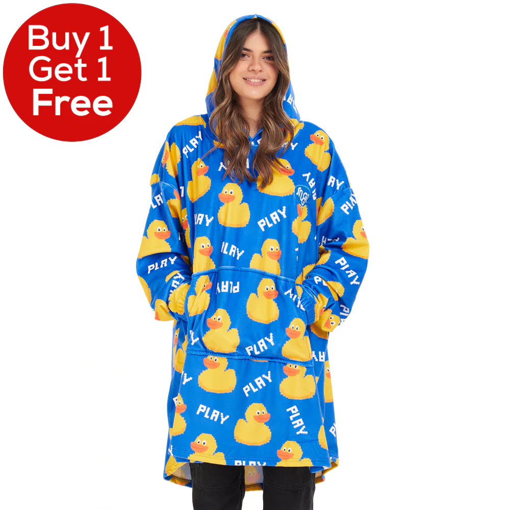 Snuggs Blanket Hoodie Blue Duck - Image 2