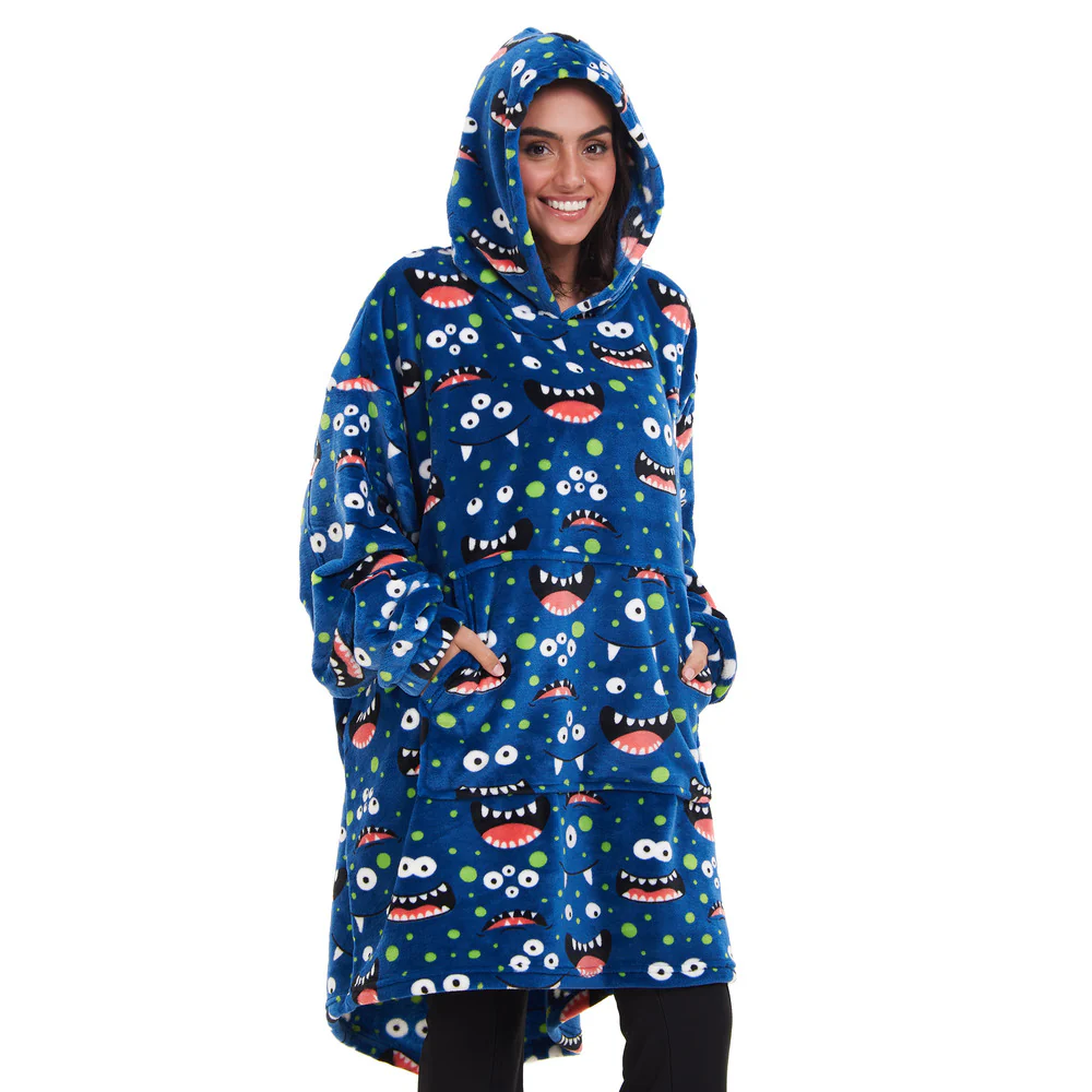 Snuggs Blanket Hoodie Blue monster - Image 3