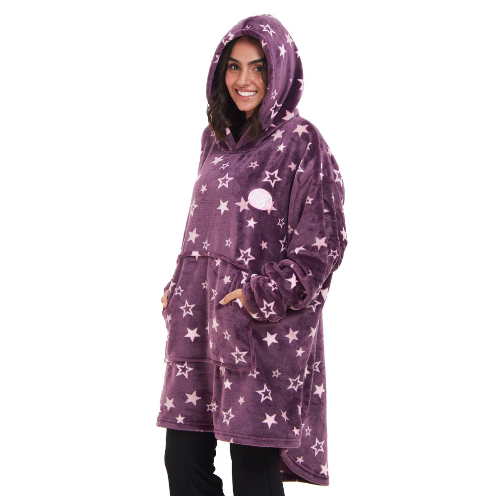 Snuggs Blanket Hoodie Purple stars - Image 2