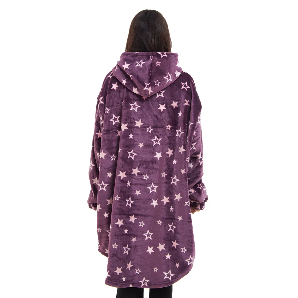 Snuggs Blanket Hoodie Purple stars - Image 4