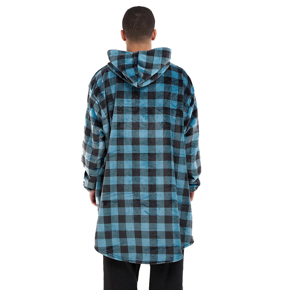 Snuggs Blanket Hoodie Checkered Blue - Image 5