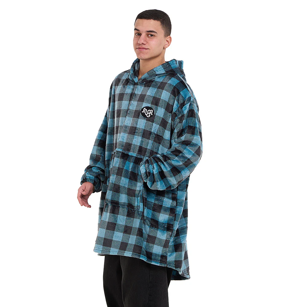 Snuggs Blanket Hoodie Checkered Blue - Image 7