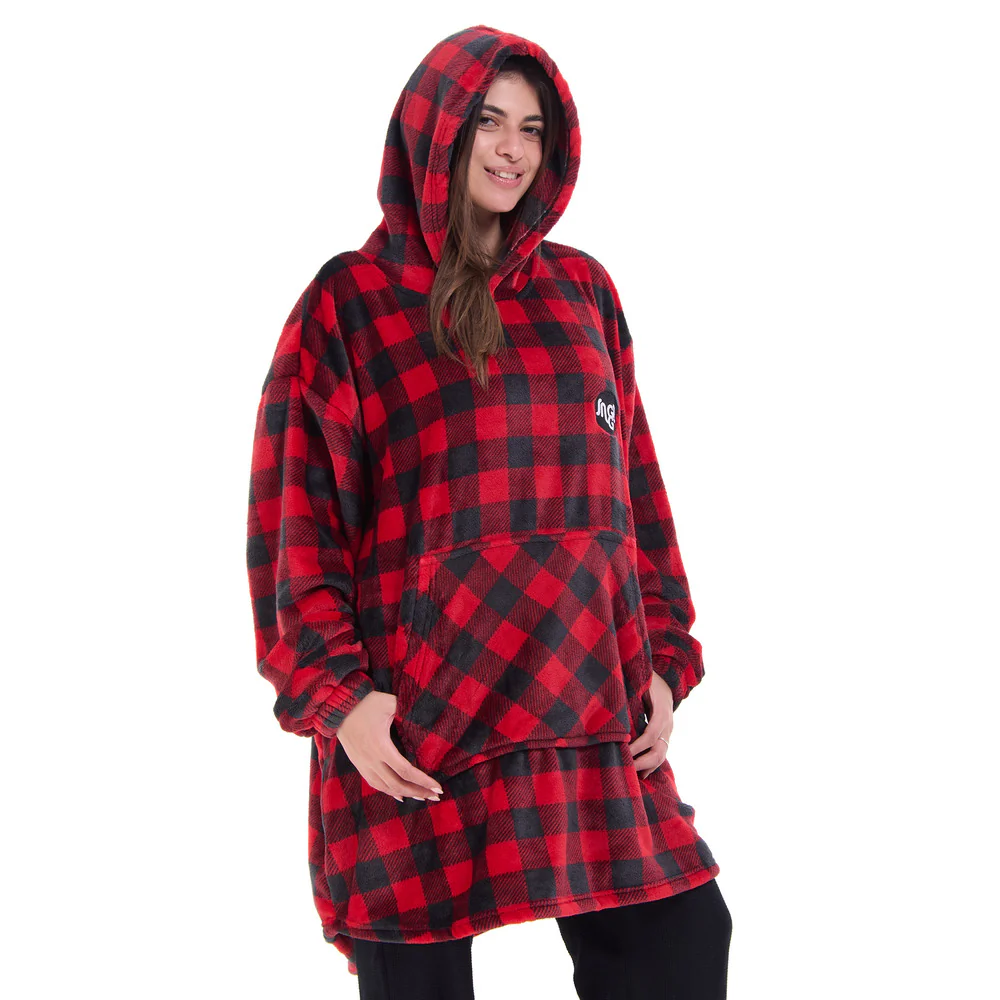 Snuggs Blanket Hoodie Checkered Red - Image 3