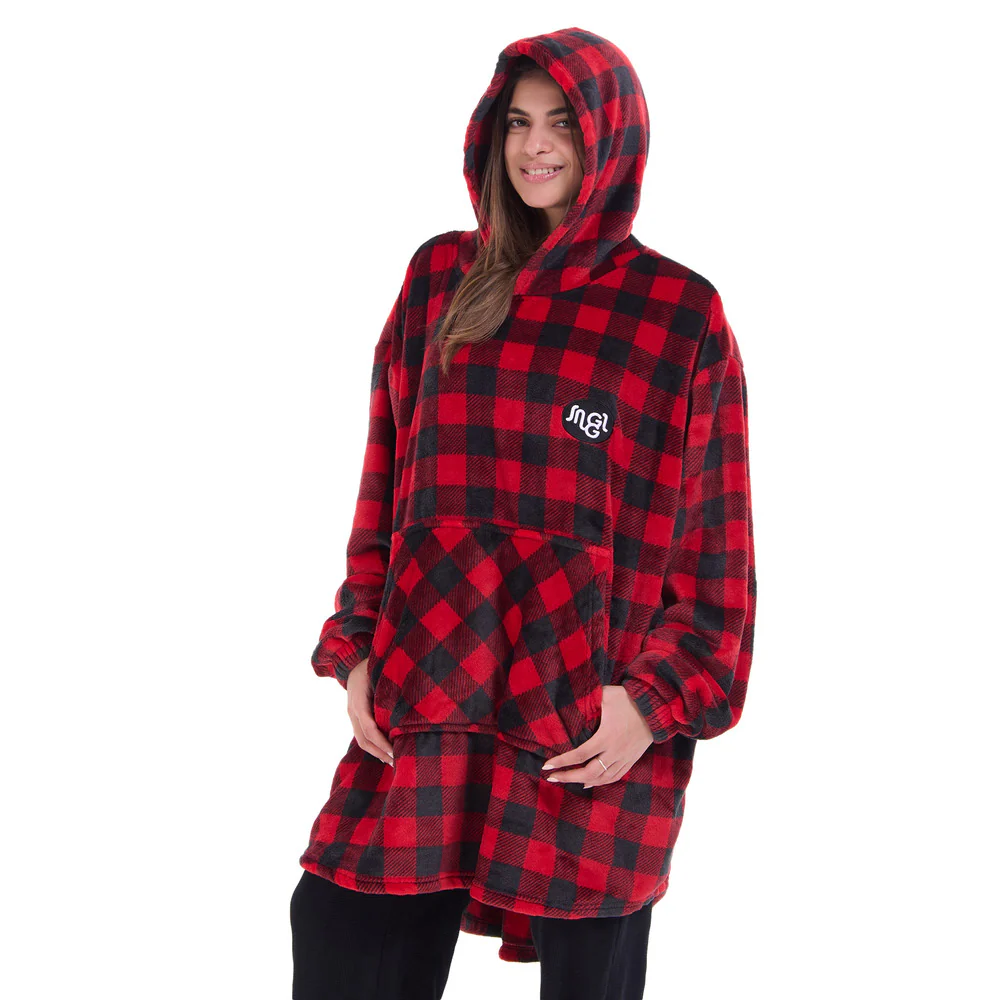 Snuggs Blanket Hoodie Checkered Red - Image 4