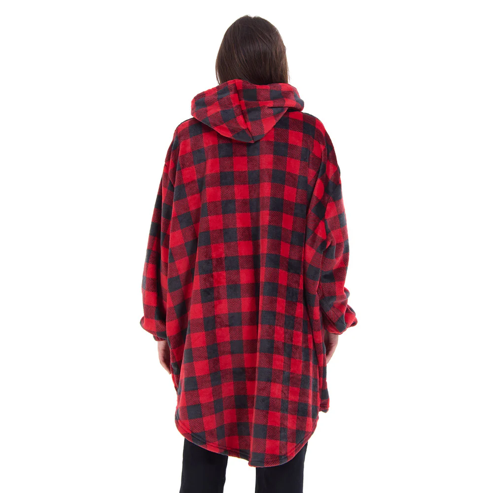 Snuggs Blanket Hoodie Checkered Red - Image 5