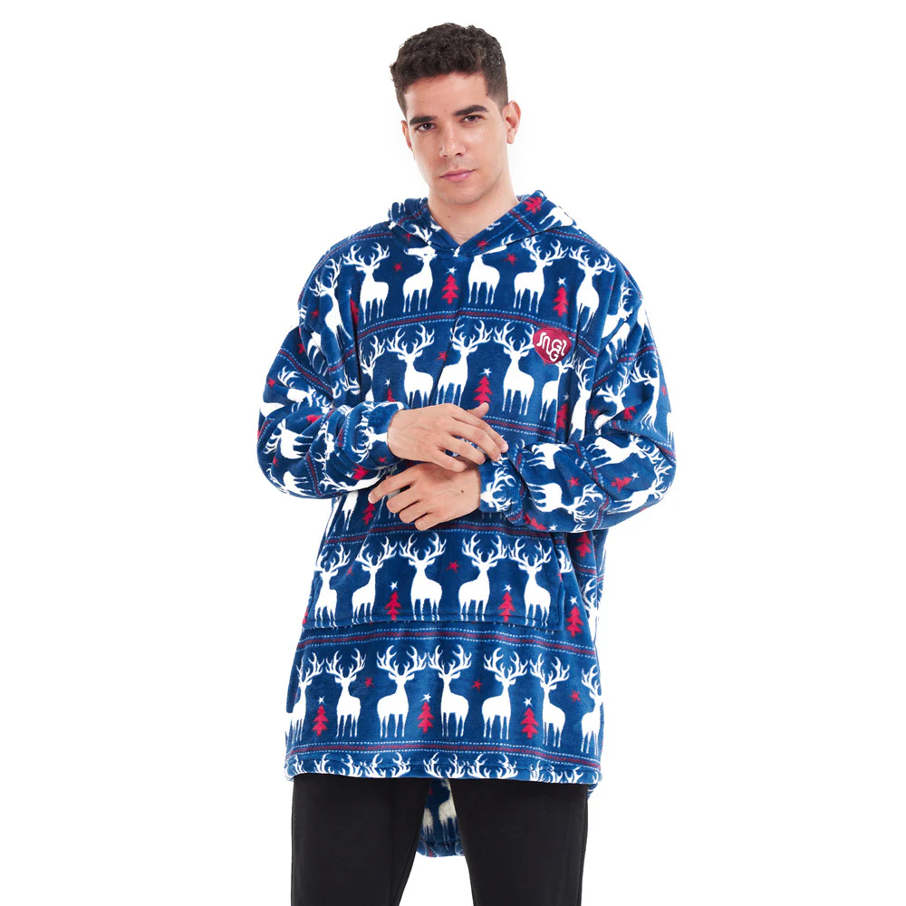 Snuggs Blanket Hoodie Dark blue Christmas - Image 3