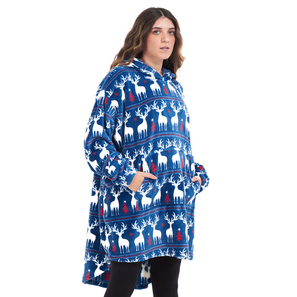 Snuggs Blanket Hoodie Dark blue Christmas - Image 4