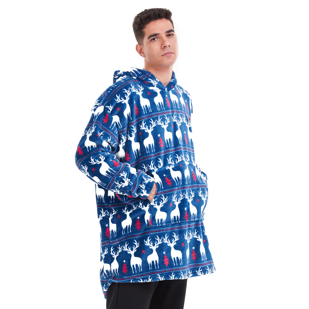 Snuggs Blanket Hoodie Dark blue Christmas - Image 6