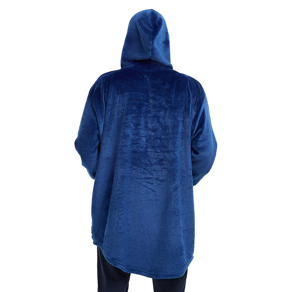 Snuggs Blanket Hoodie Dark Blue Christmas Deer Pocket - Image 8