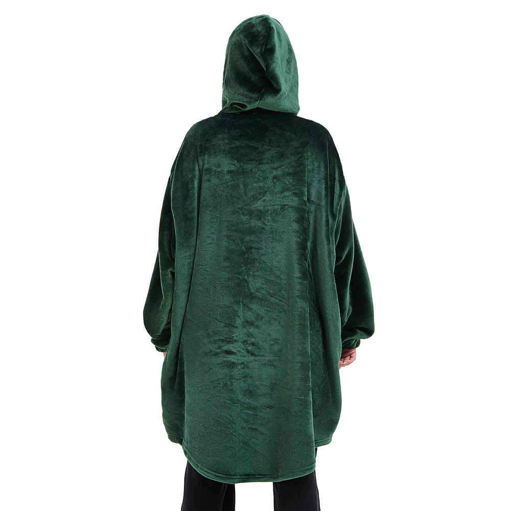 Snuggs Blanket Hoodie Dark Green Christmas Deer Pocket - Image 8