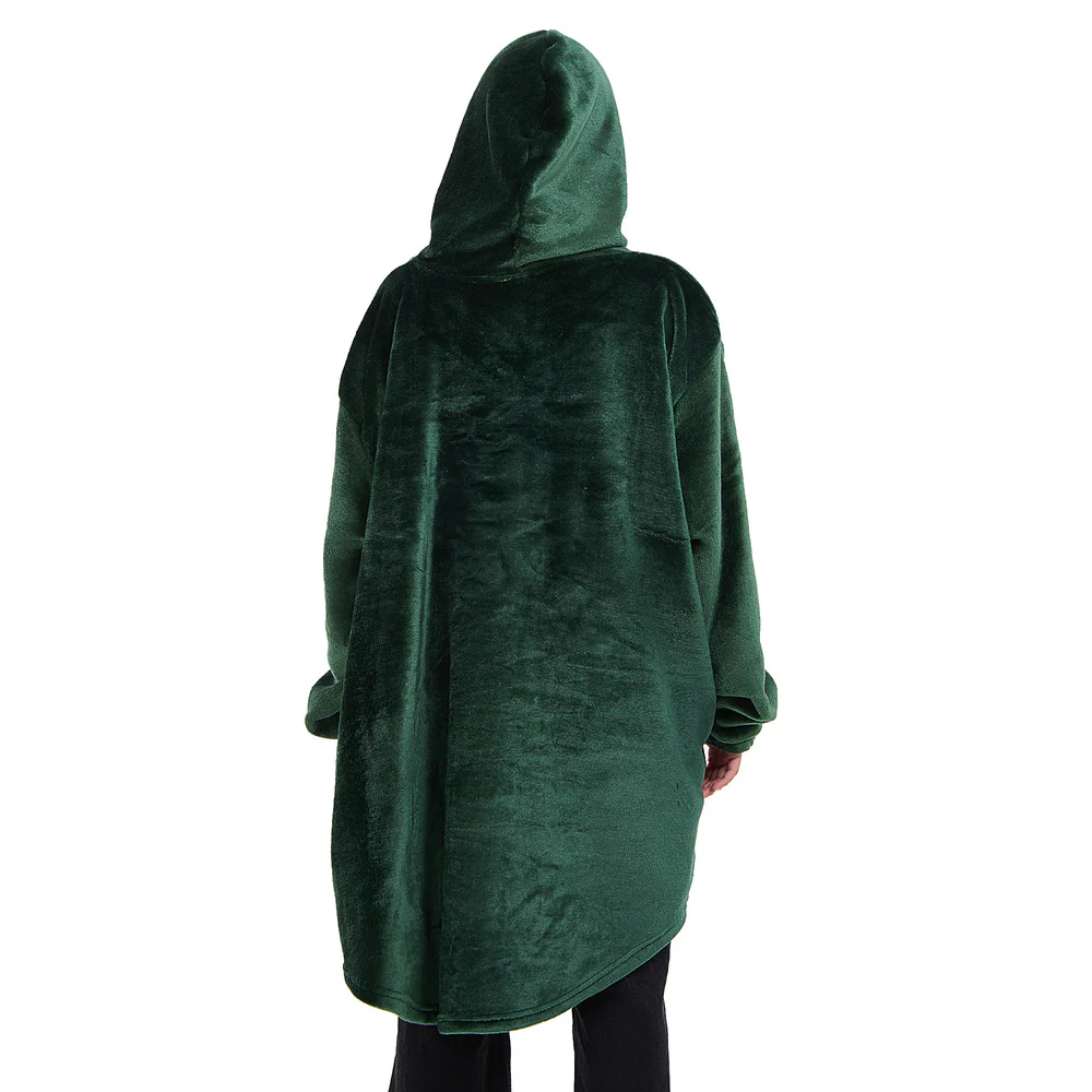 Snuggs Blanket Hoodie Dark Green Christmas Ho Ho Ho Pocket - Image 8
