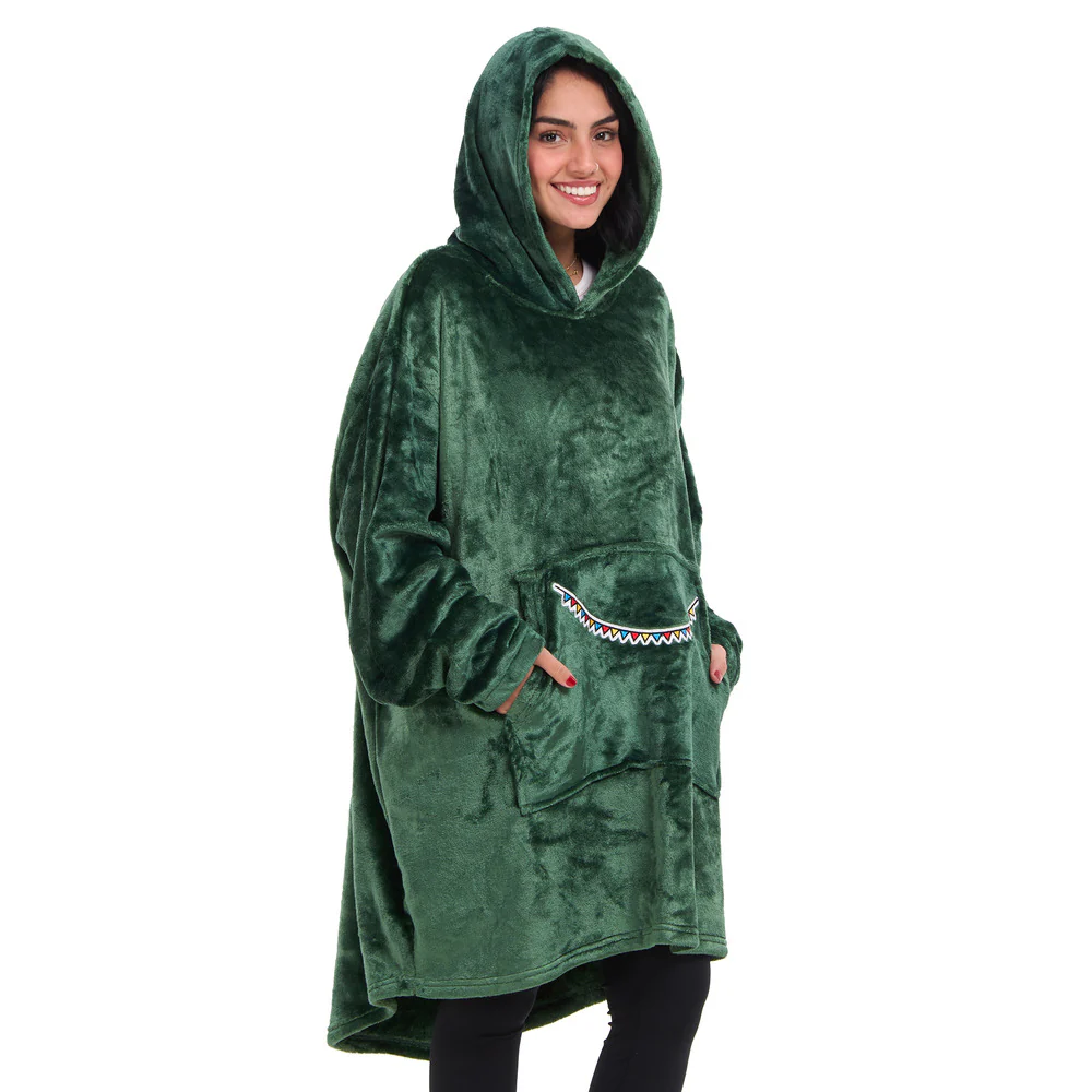 Snuggs Blanket Hoodie Dark Green مدفع رمضان - Image 4