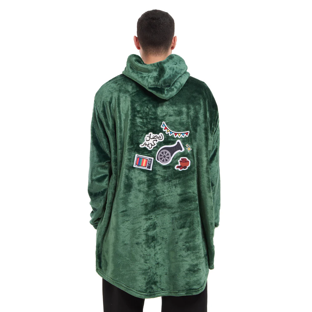 Snuggs Blanket Hoodie Dark Green مدفع رمضان - Image 8